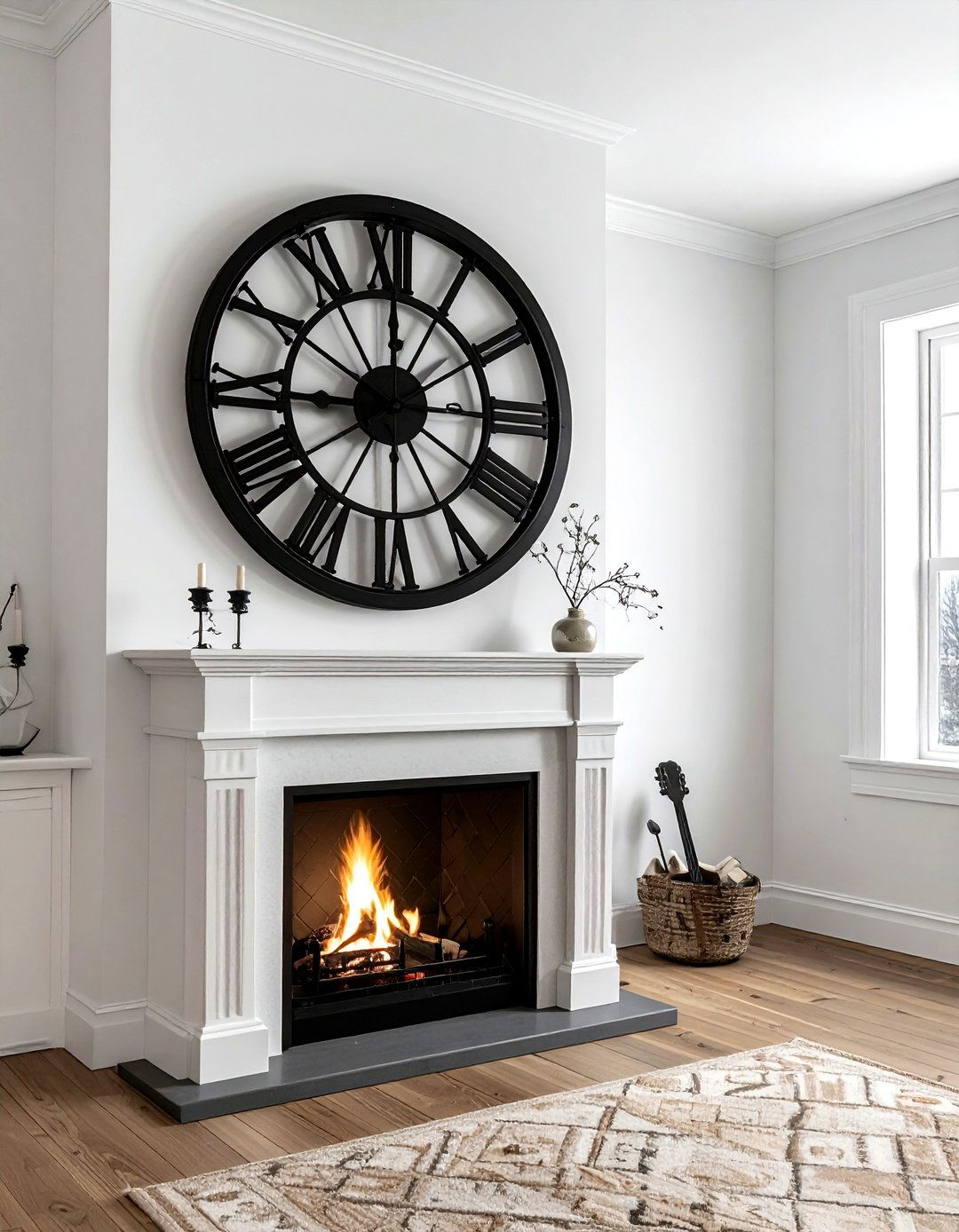 Large Roman numeral wall clock - 30 wall clock ideas