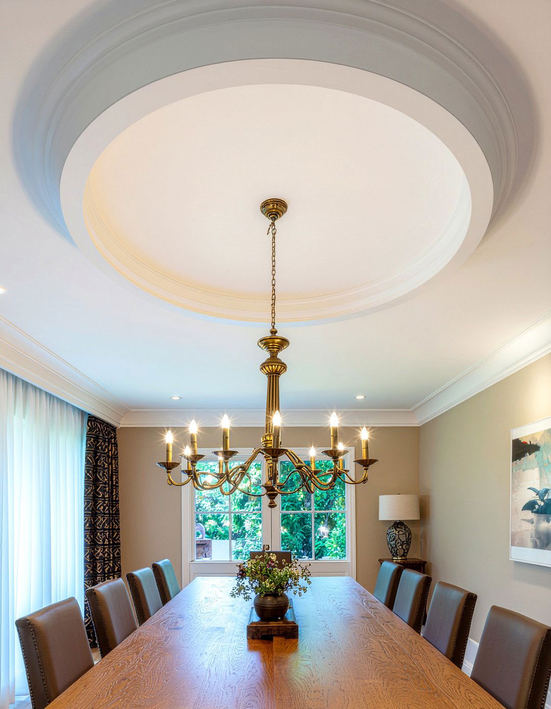 Large Round Chandelier Medallion - 30 dining room ceiling medallion ideas