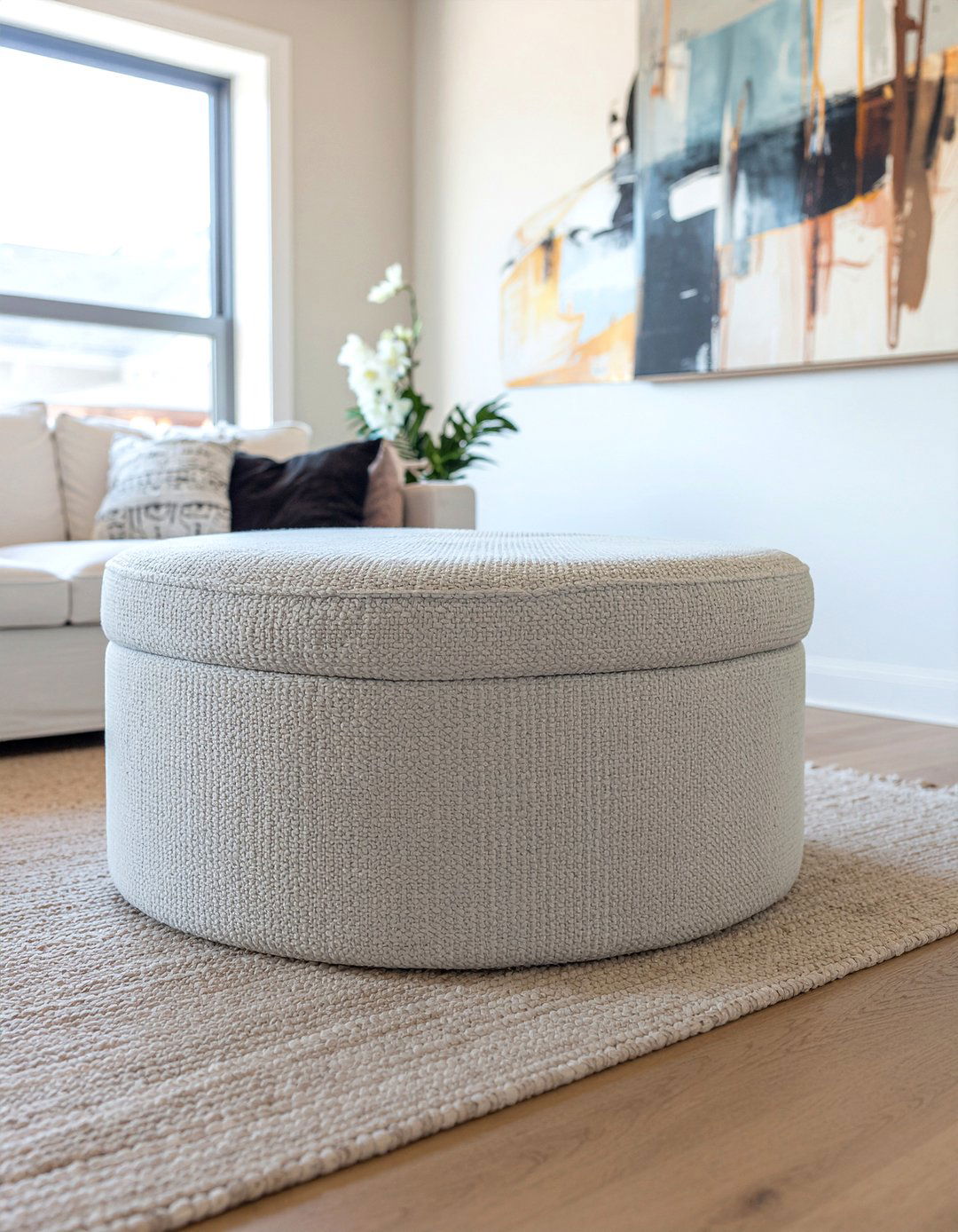 Large Round Storage Ottoman - 30 living room storage ottoman ideas
