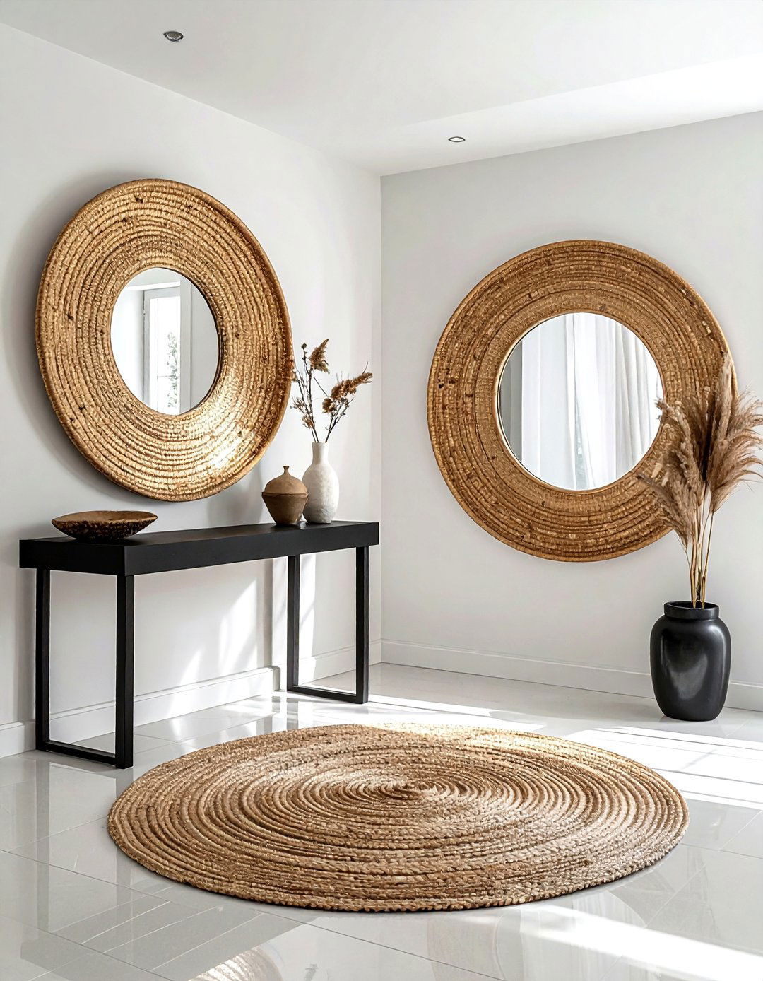 Large Round Woven Wall Art - 30 basket wall decor ideas