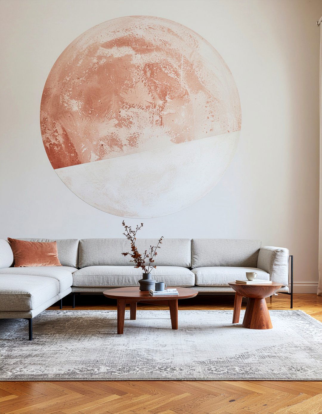 Large Scale Circle Mural - 30 living room geometric wall designs