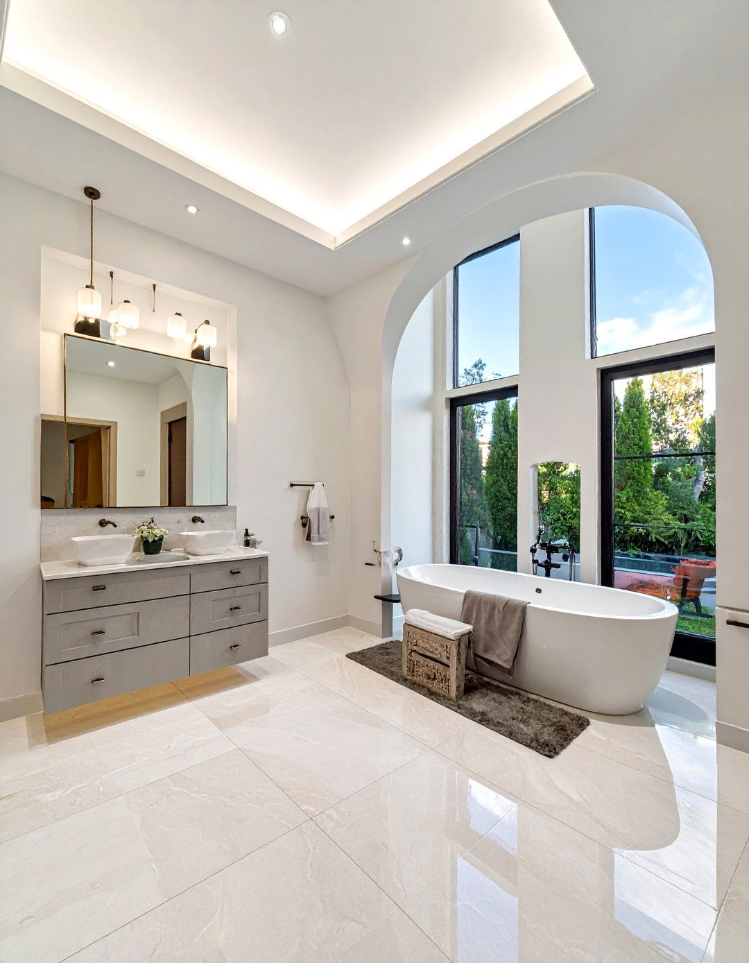 Large Scale Fan Tile Bathroom - 30 fan tile bathroom ideas