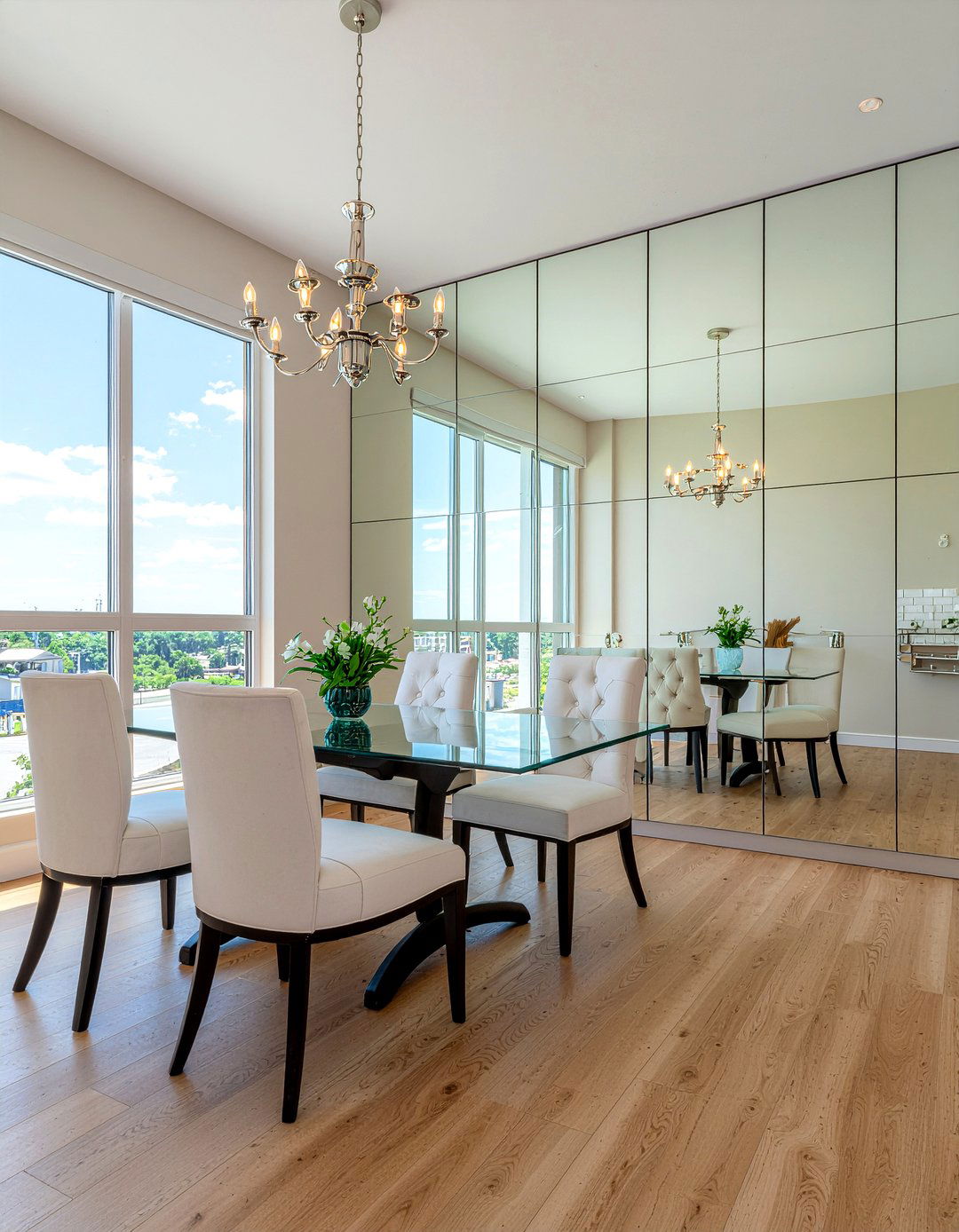 Large Scale Mirror - 30 dining room accent wall ideas