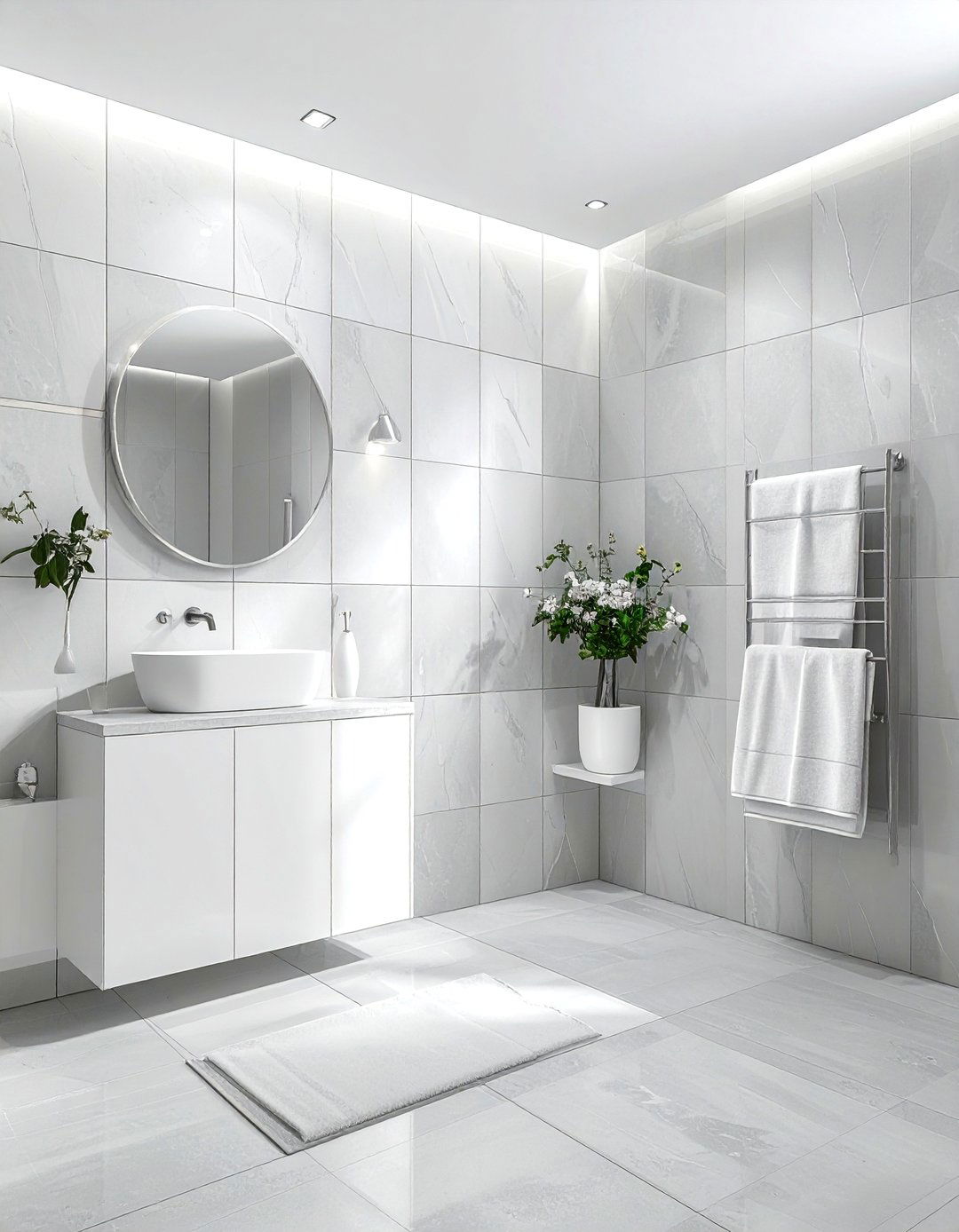 Large Scale Picket Tile - 30 picket tile bathroom ideas