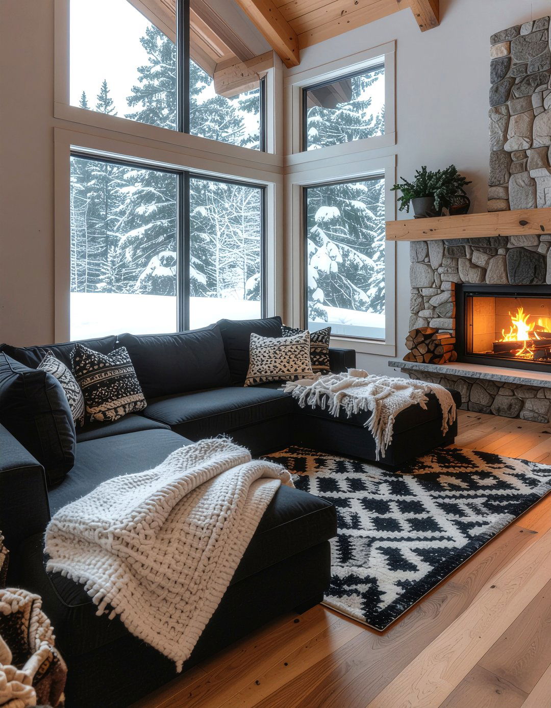 Large Sectional Sofa - 30 living room lodge furniture ideas