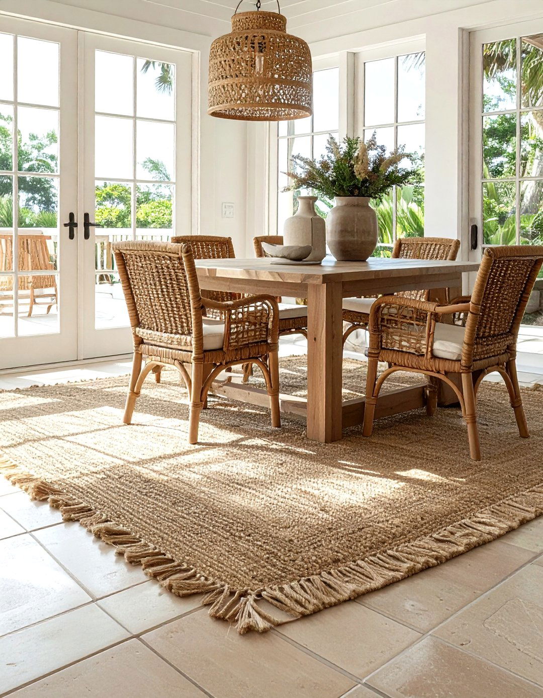 Large Sisal Rug - 30 dining room area rug ideas