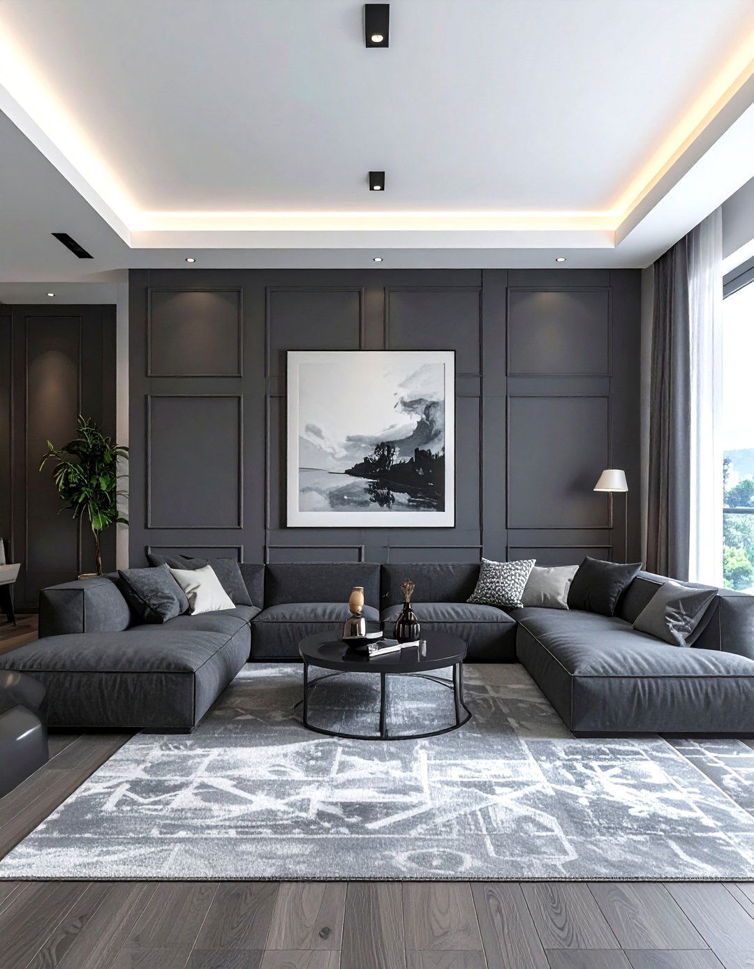 Large Square Recessed Paneling - 30 living room recessed panel ideas