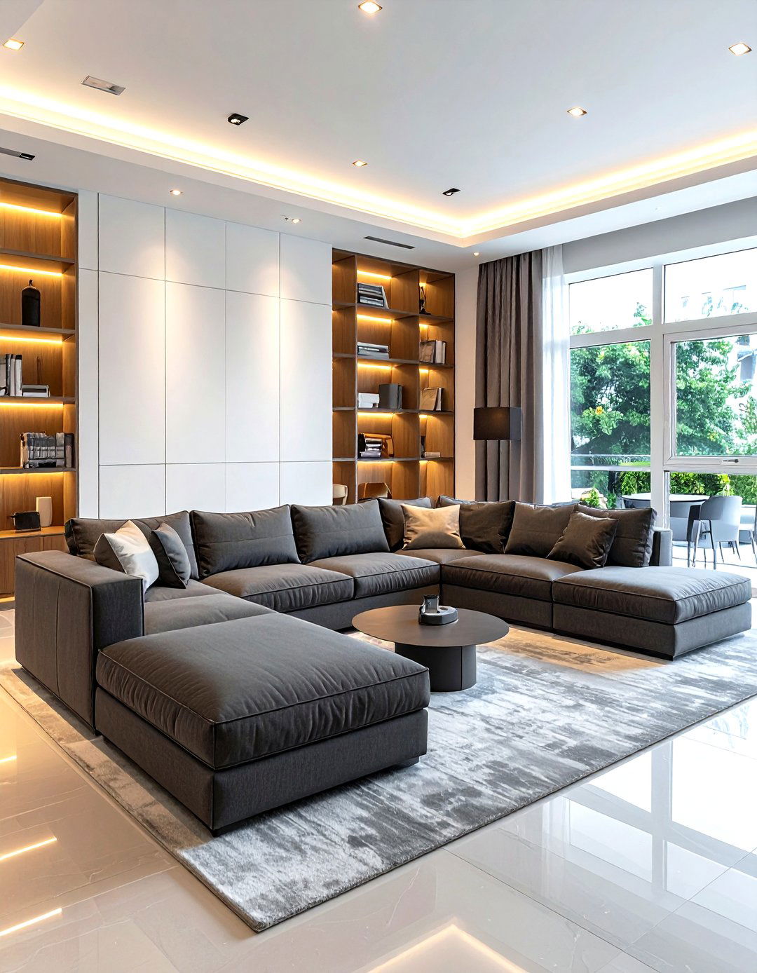 Large U shaped sectional - 30 modular sofa living room ideas