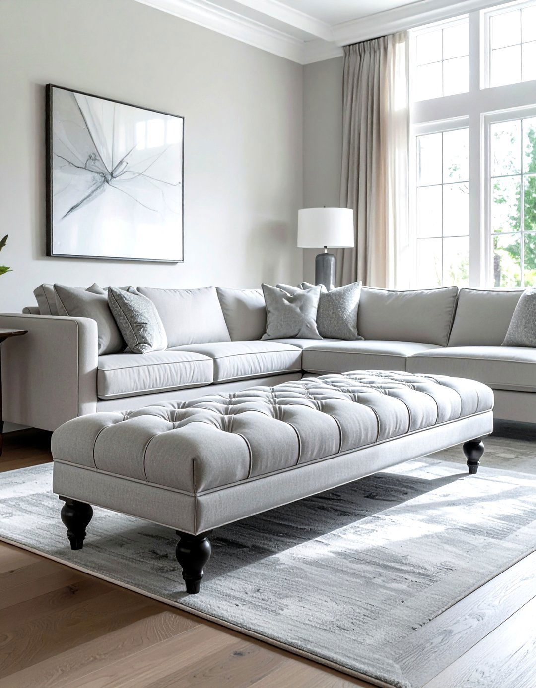 Large Upholstered Bench - 30 living room ottomans