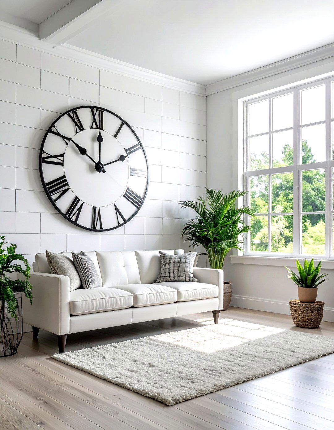 Large Wall Clock Roman Numerals Wall - 30 modern farmhouse decor ideas