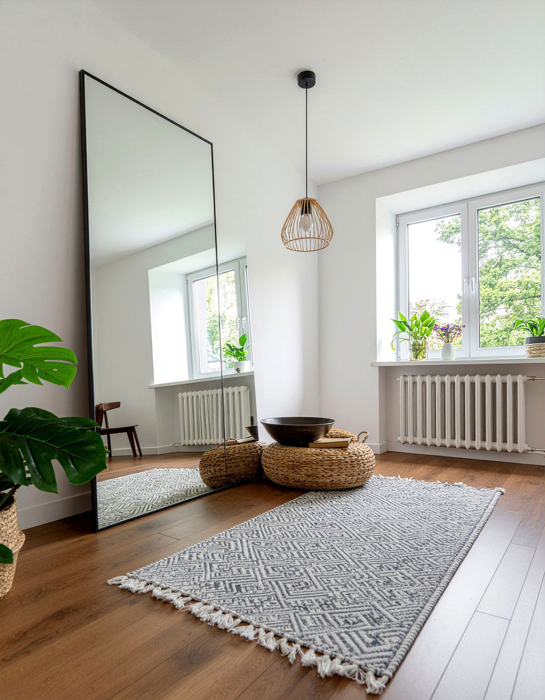 Large Wall Mirror - 30 living room minimalist furniture ideas