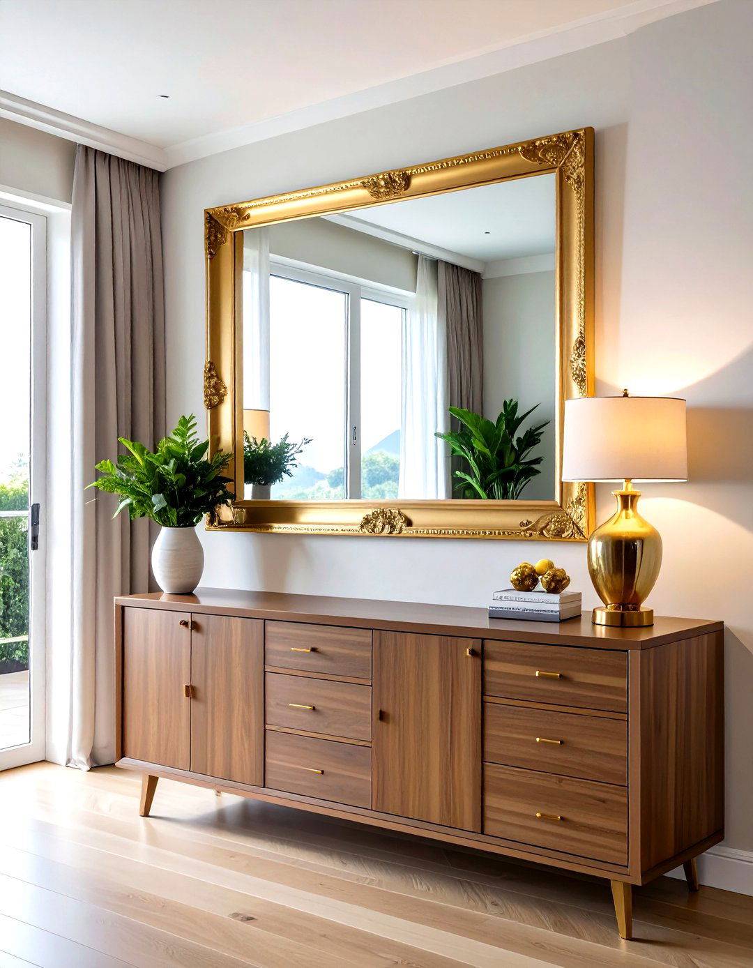 Large Wall Mirror - 30 timeless dining room ideas