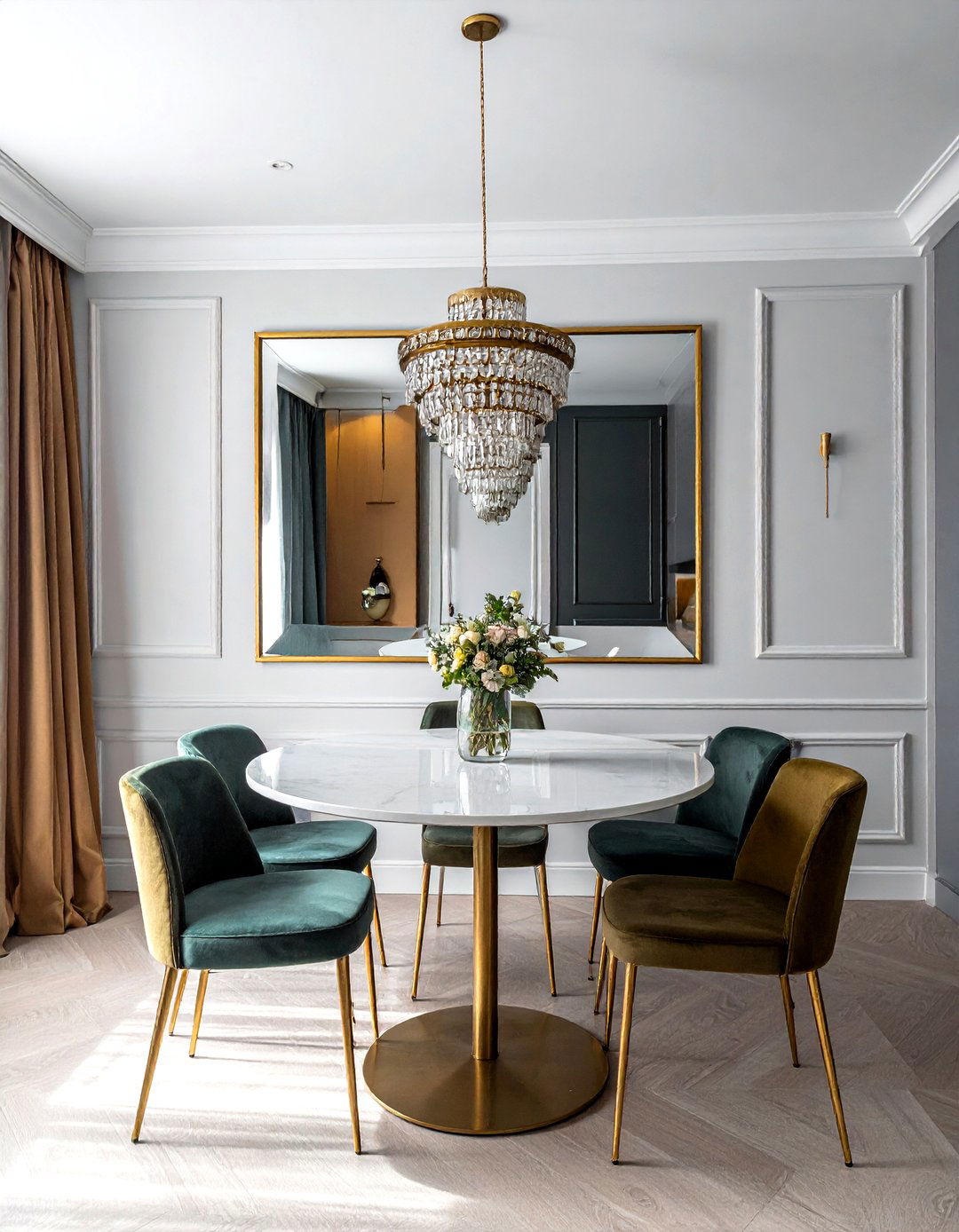 Large Wall Mirror - 30 tiny dining room ideas