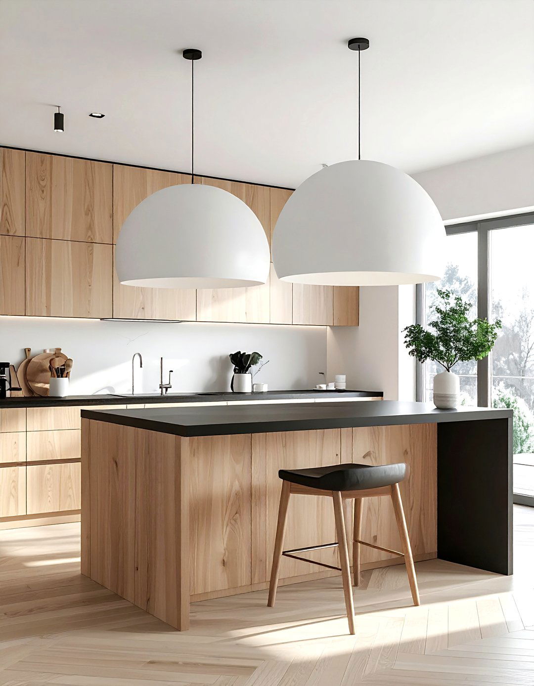 Large White Dome Pendant - 30 pendant light kitchen ideas