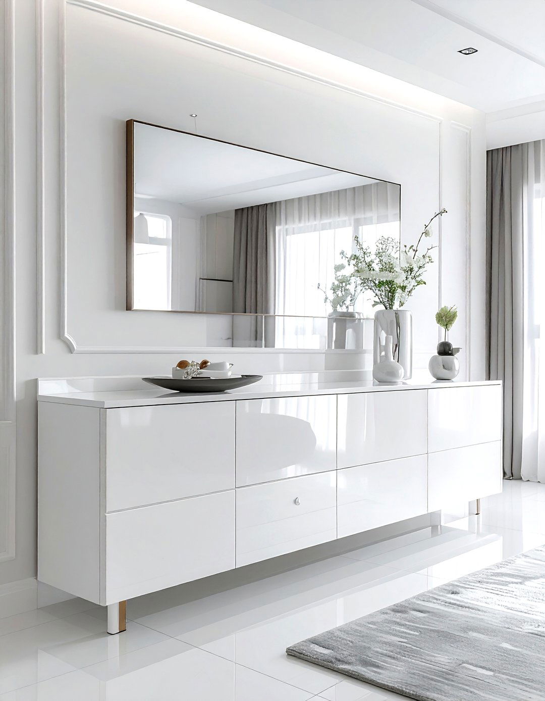 Large White Sideboard - 30 white kitchen furniture ideas