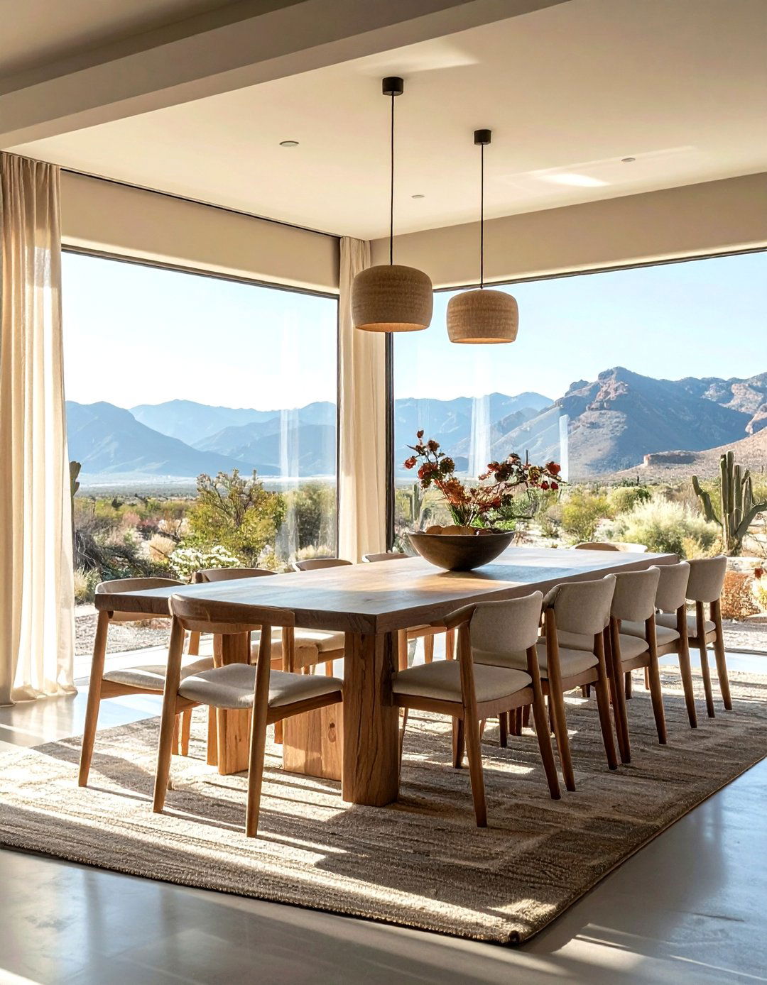 Large Window Desert View - 30 Santa Fe dining room ideas