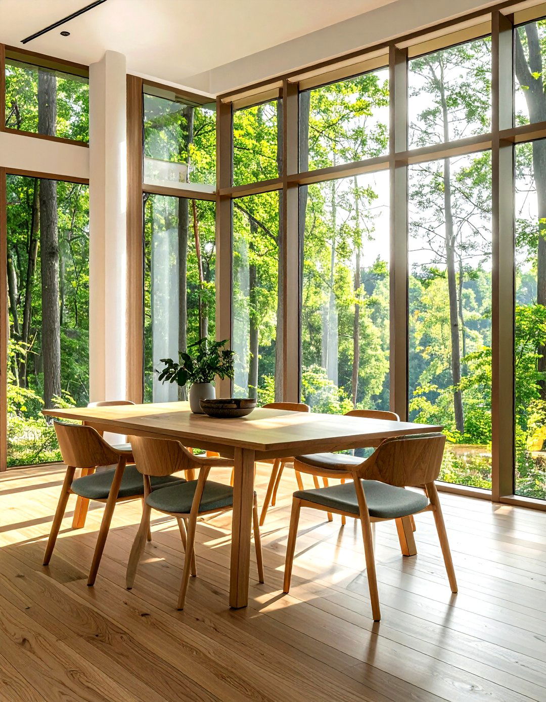 Large Window Forest View - 30 woodland dining room ideas
