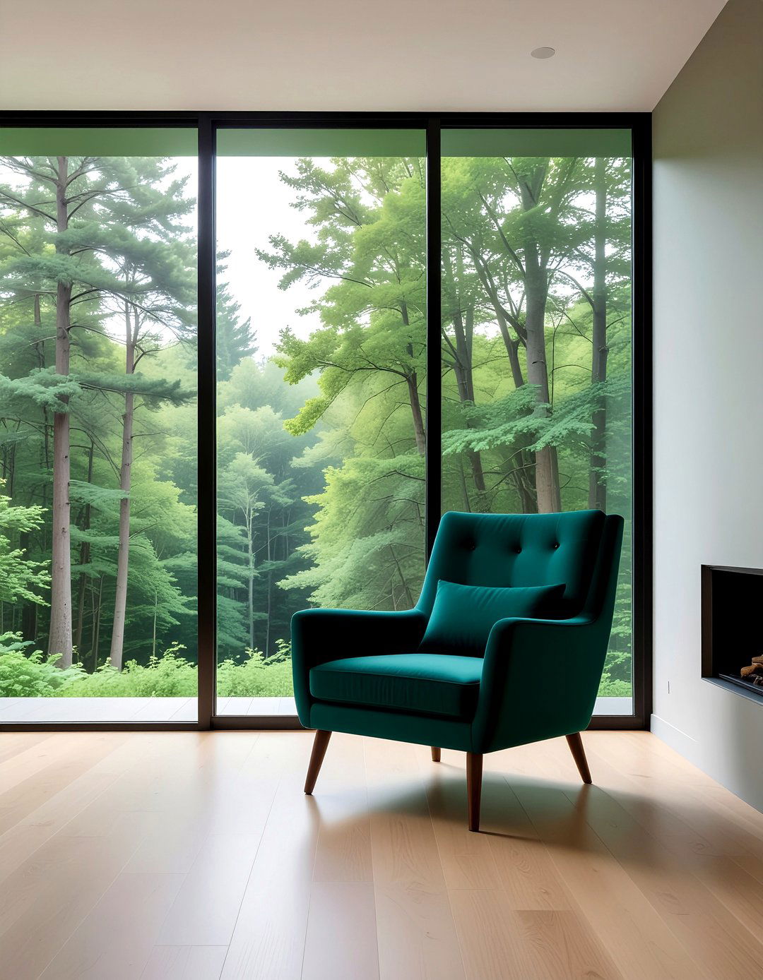 Large Window Nature View - 30 retreat living room ideas