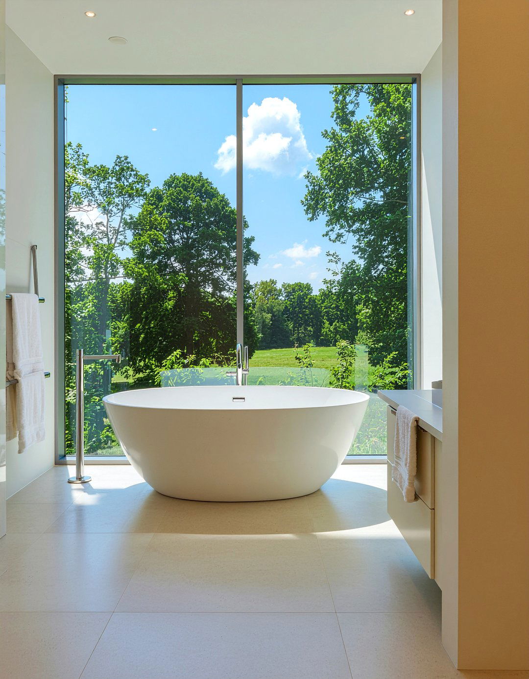 Large Window - 30 bathroom timeless element ideas