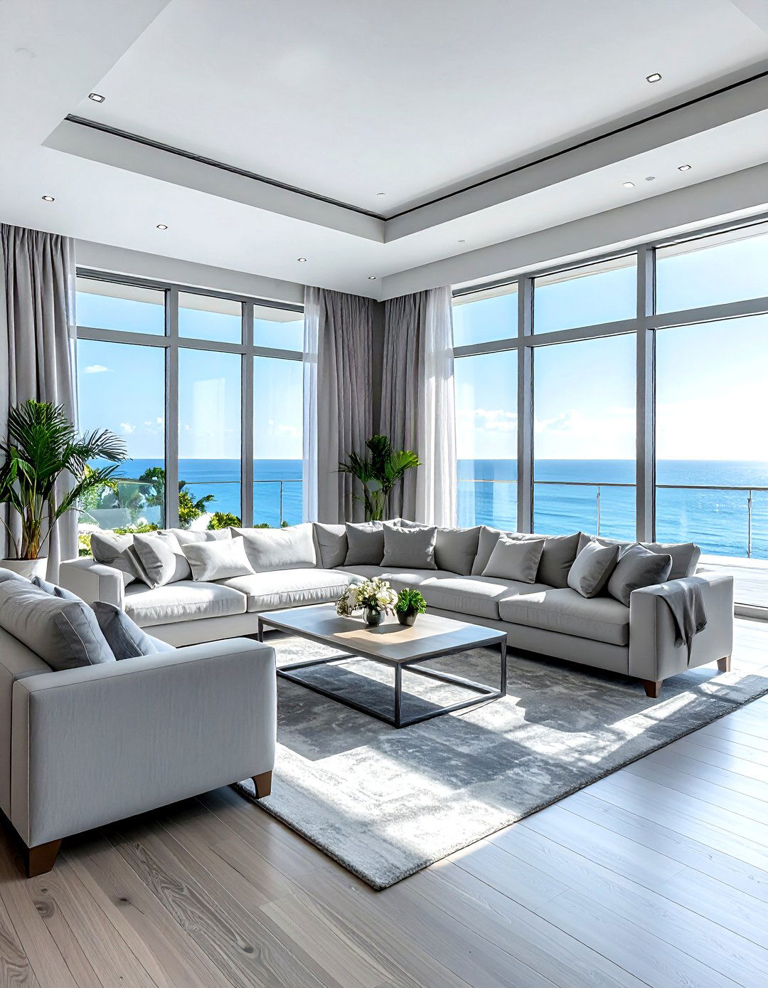 Large Windows Coastal Gray Living Room - 30 coastal gray living room ideas