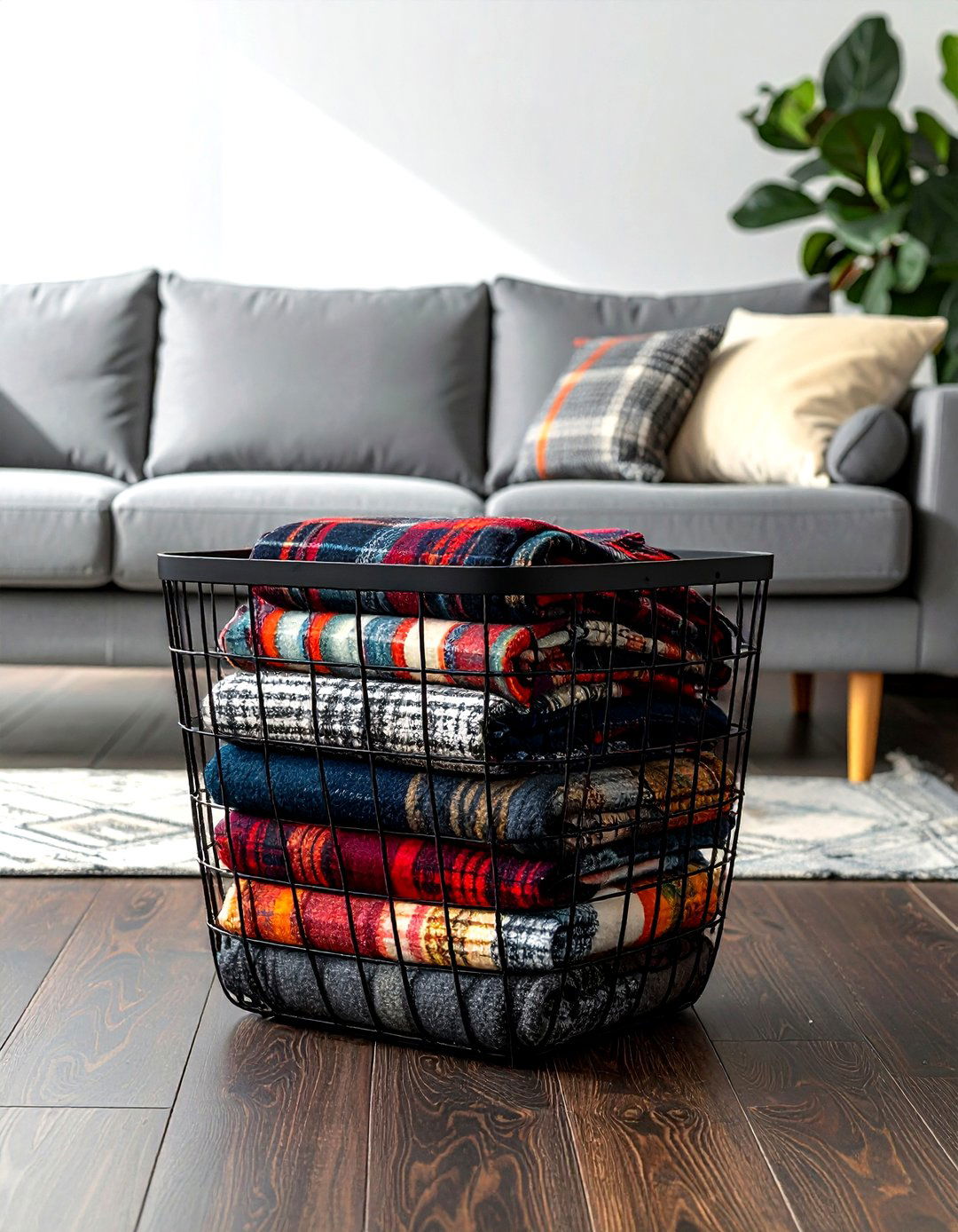 Large Wire Basket - 30 blanket basket ideas