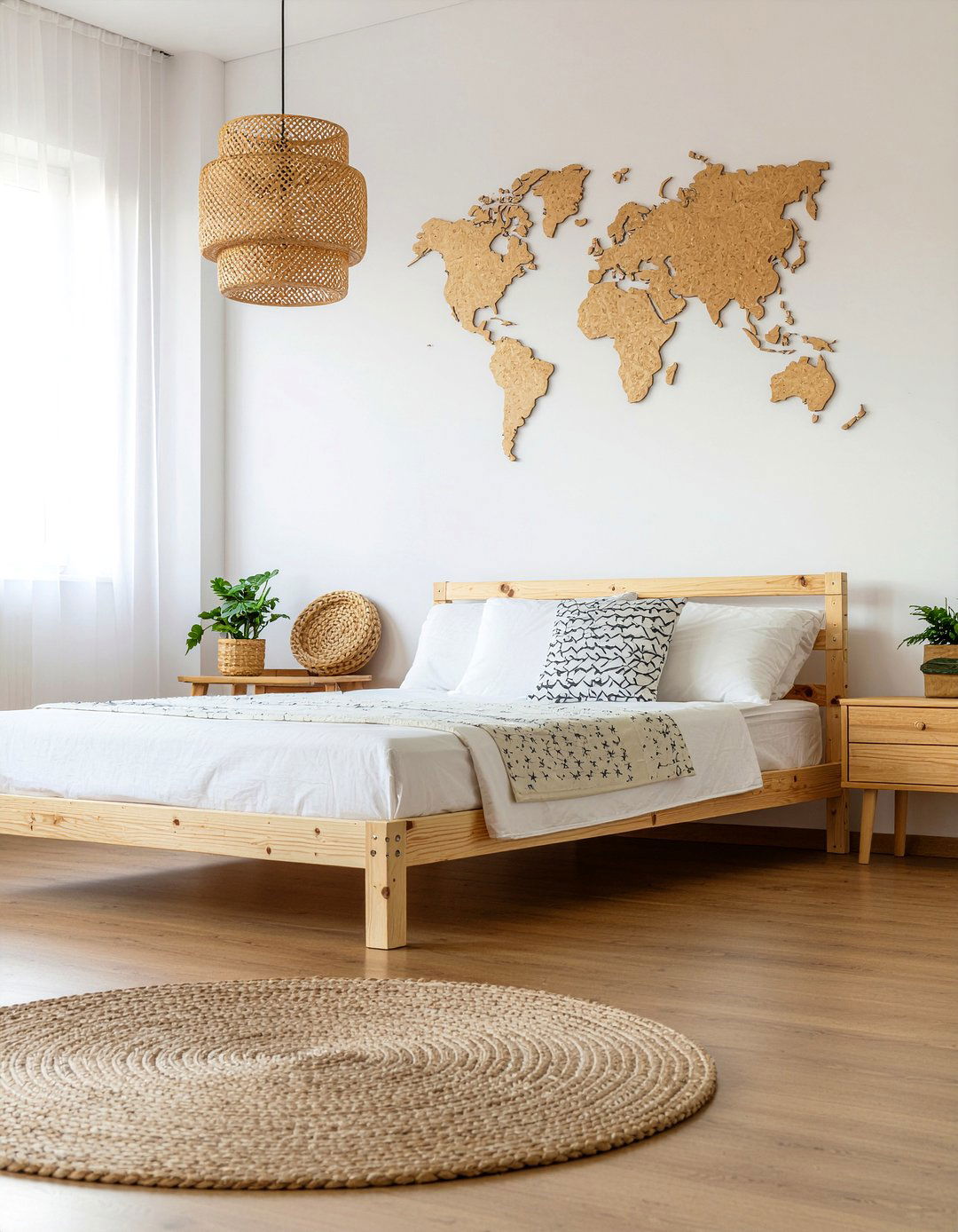 Large Wooden World Map Wall Art - 30 world map bedroom ideas