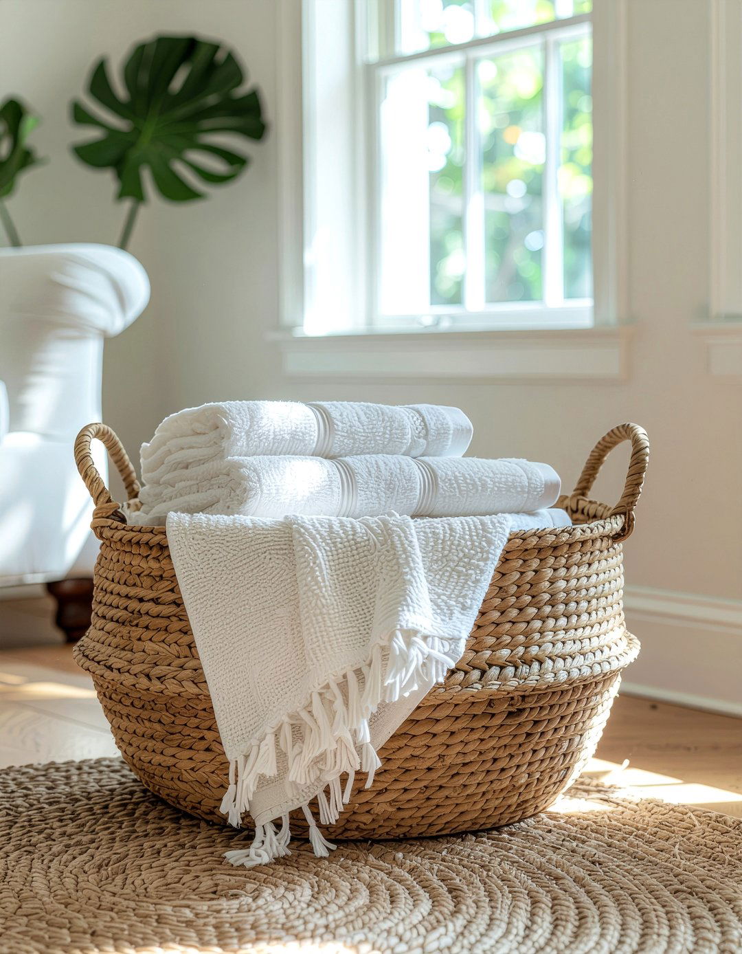 Large Woven Basket - 30 dining room organization ideas