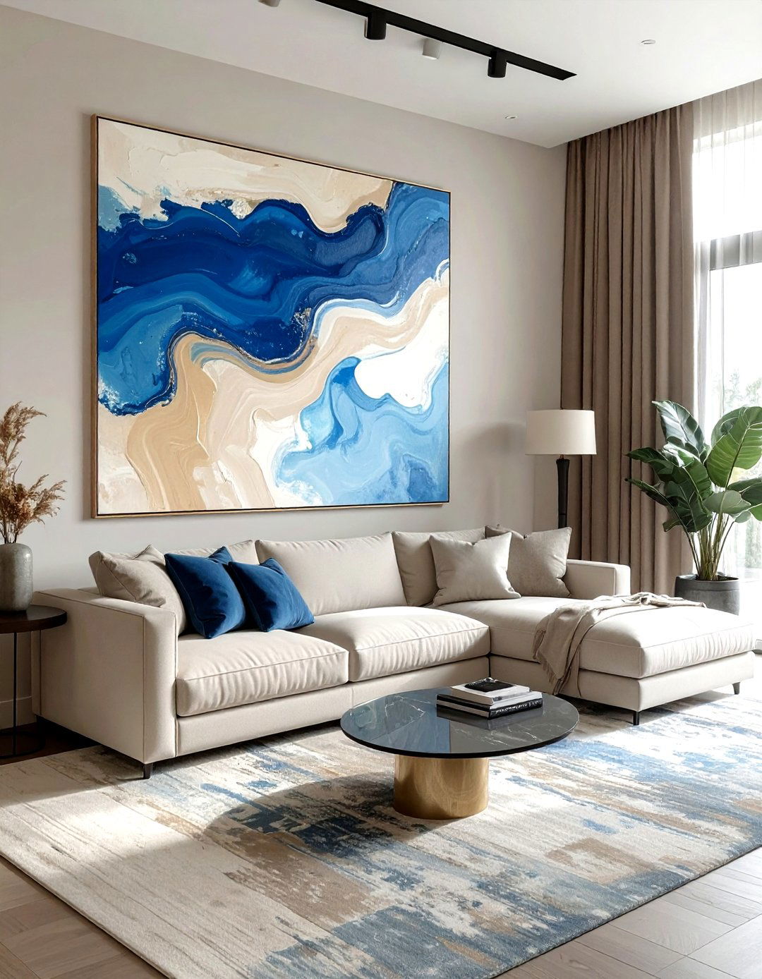 Large abstract painting - 30 calming decor ideas