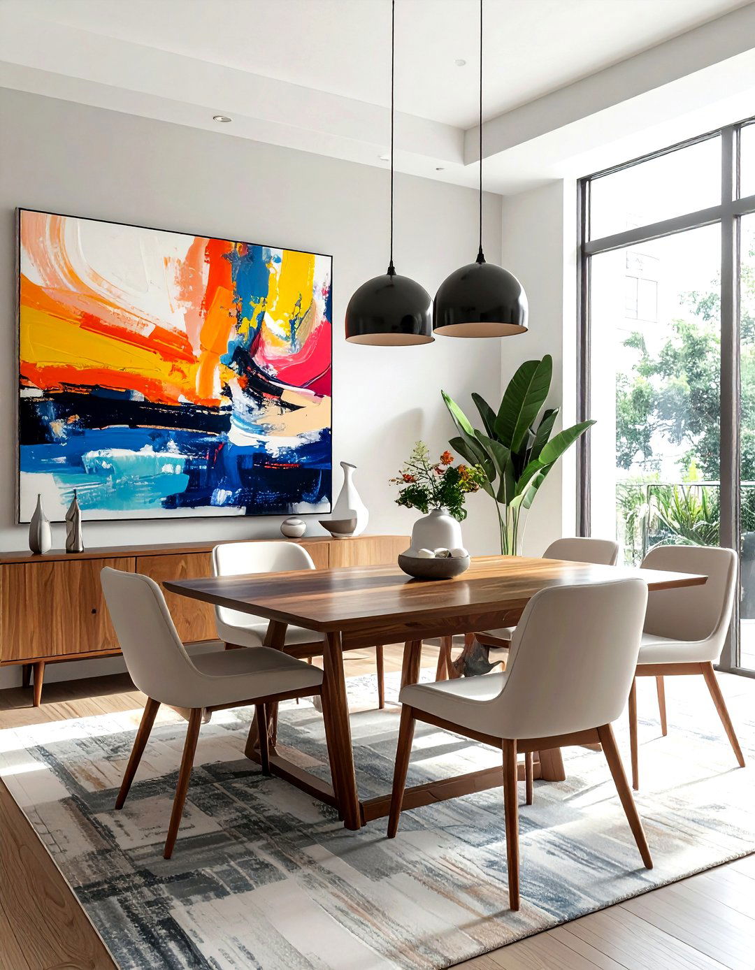 Large abstract wall art - 30 mid-century modern dining room ideas