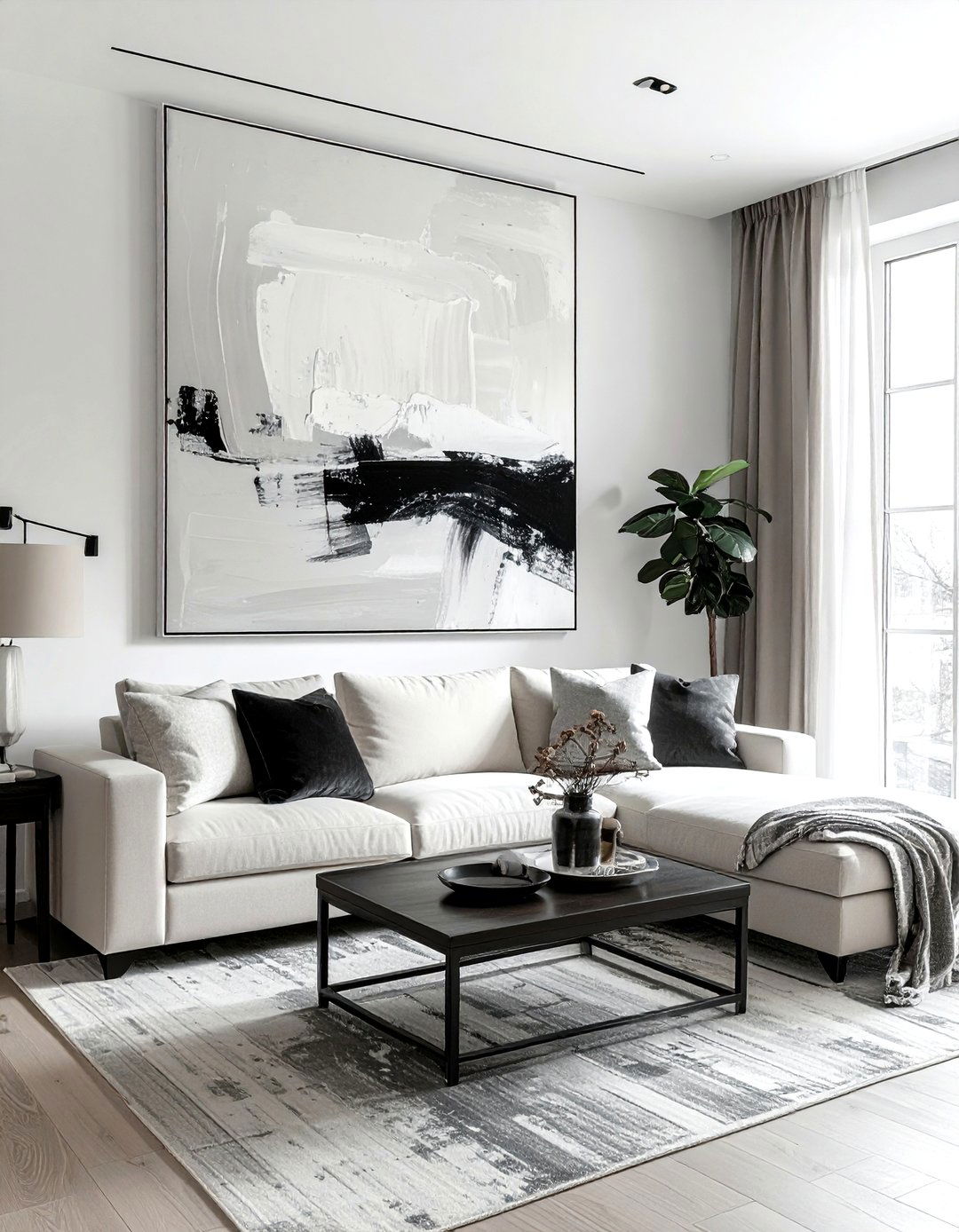 Large abstract wall art - 30 modern clean decor ideas