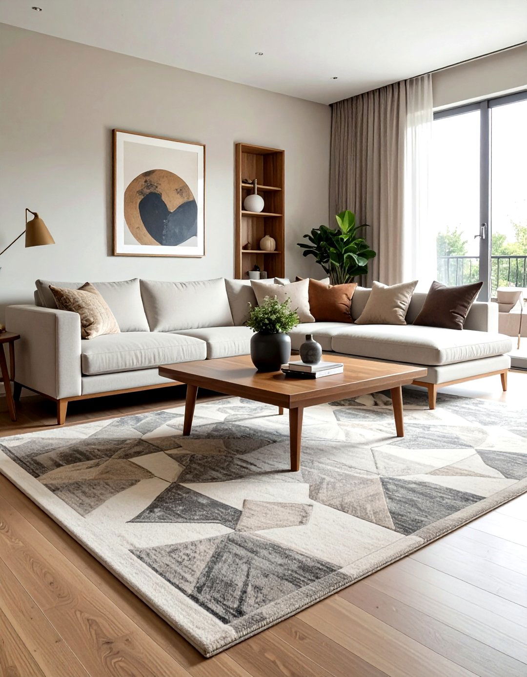 Large area rug - 30 rental decor ideas