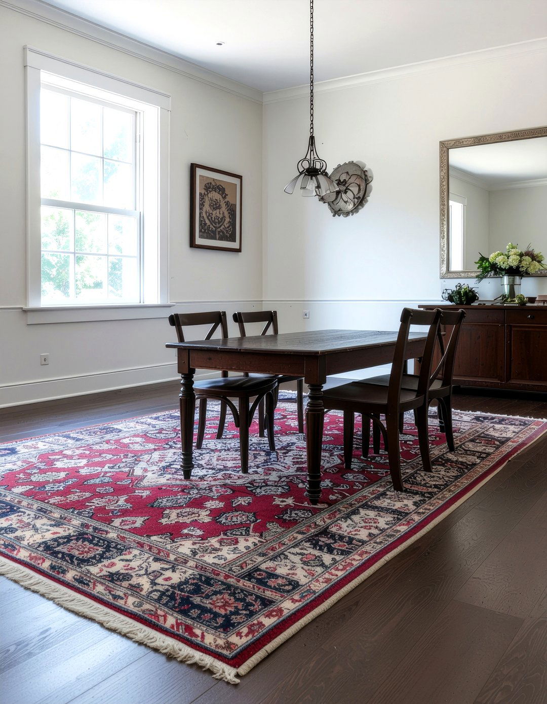 Large area rug - 30 renter-friendly dining room ideas