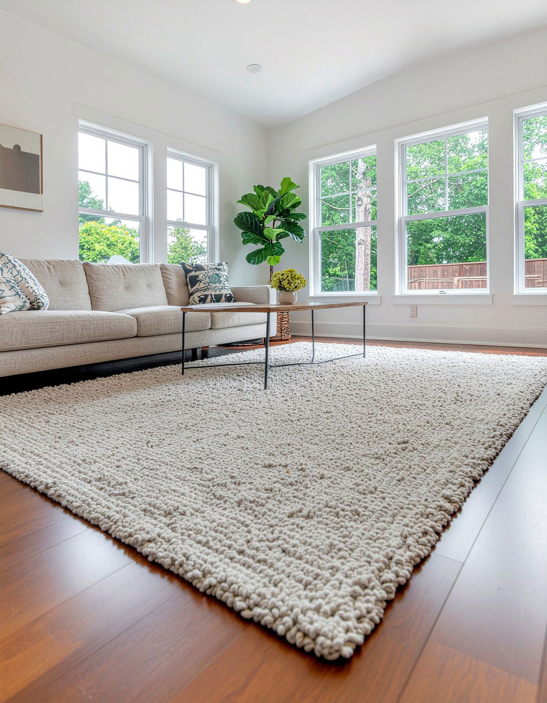 Large area rug - 30 small living room ideas