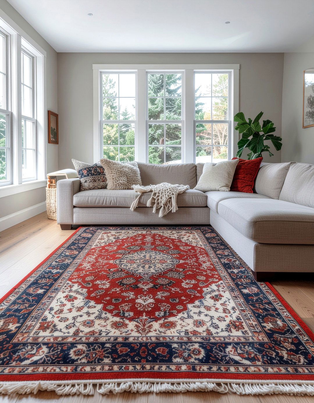 Large area rug - 30 temporary living room ideas