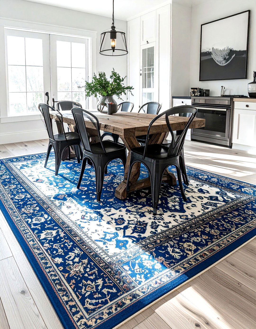 Large area rug - 30 weekend dining room project ideas