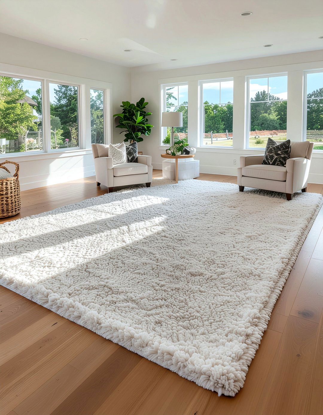 Large area rugs - 30 low ceiling living room ideas