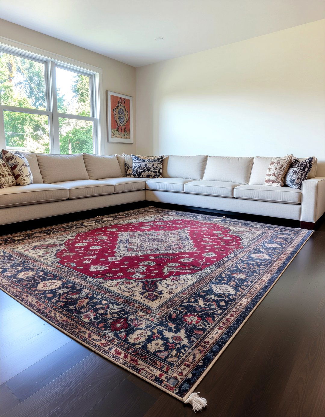 Large area rugs - 30 removable living room ideas