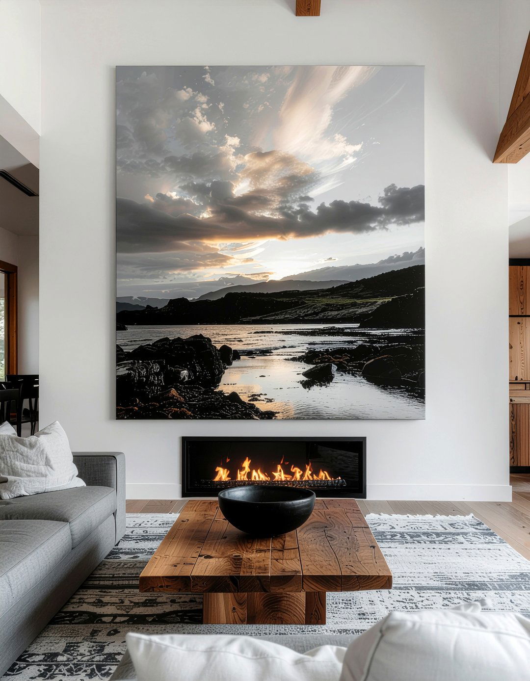 Large art piece - 30 living room mantel styling ideas