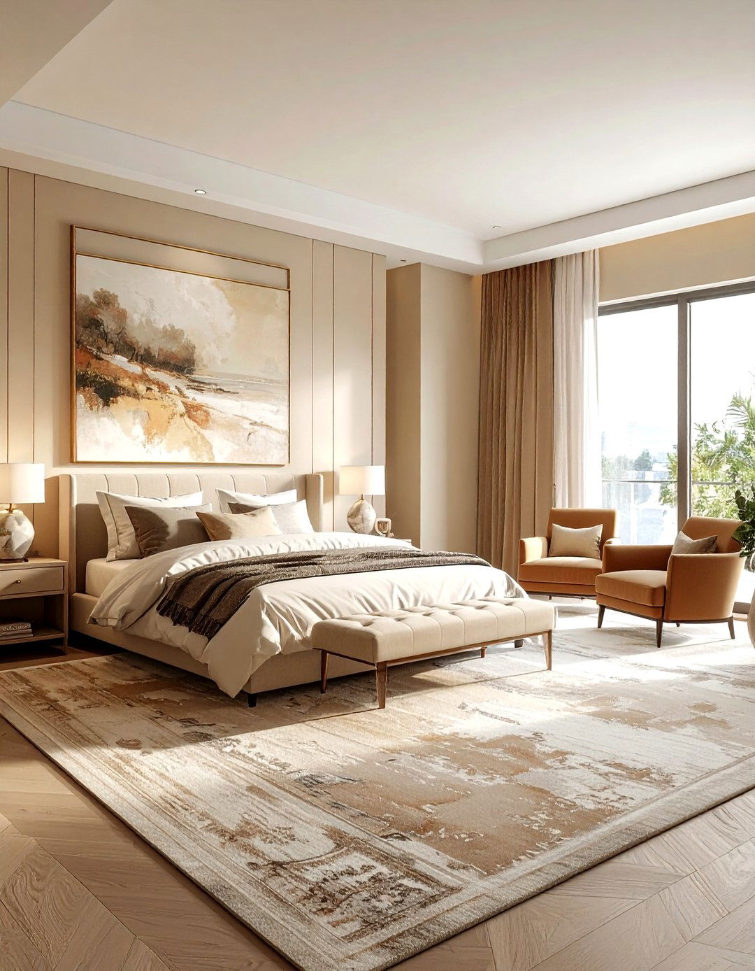 Large beige bedroom - 30 beige bedroom decor ideas