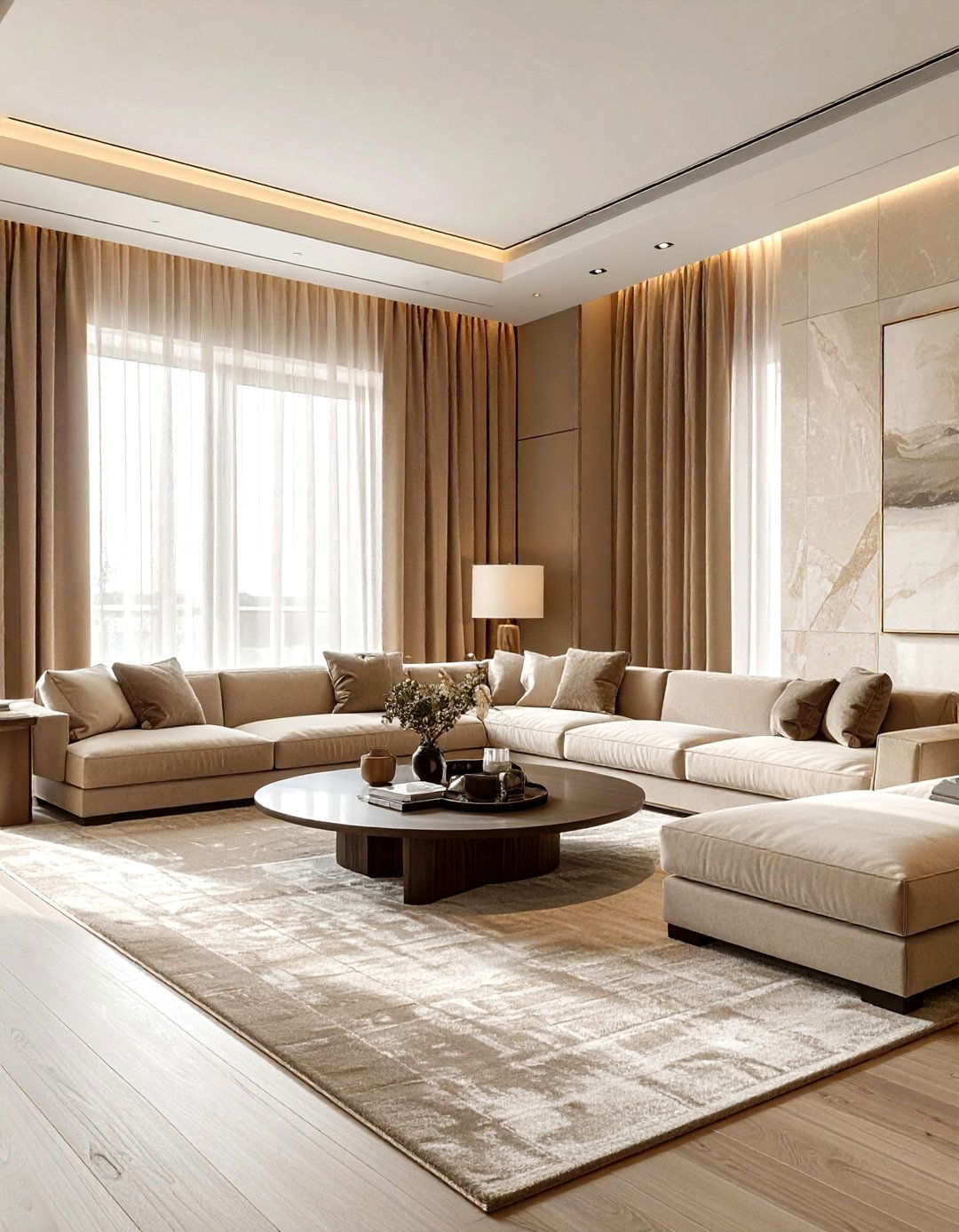 Large beige living room - 30 beige living room decor ideas