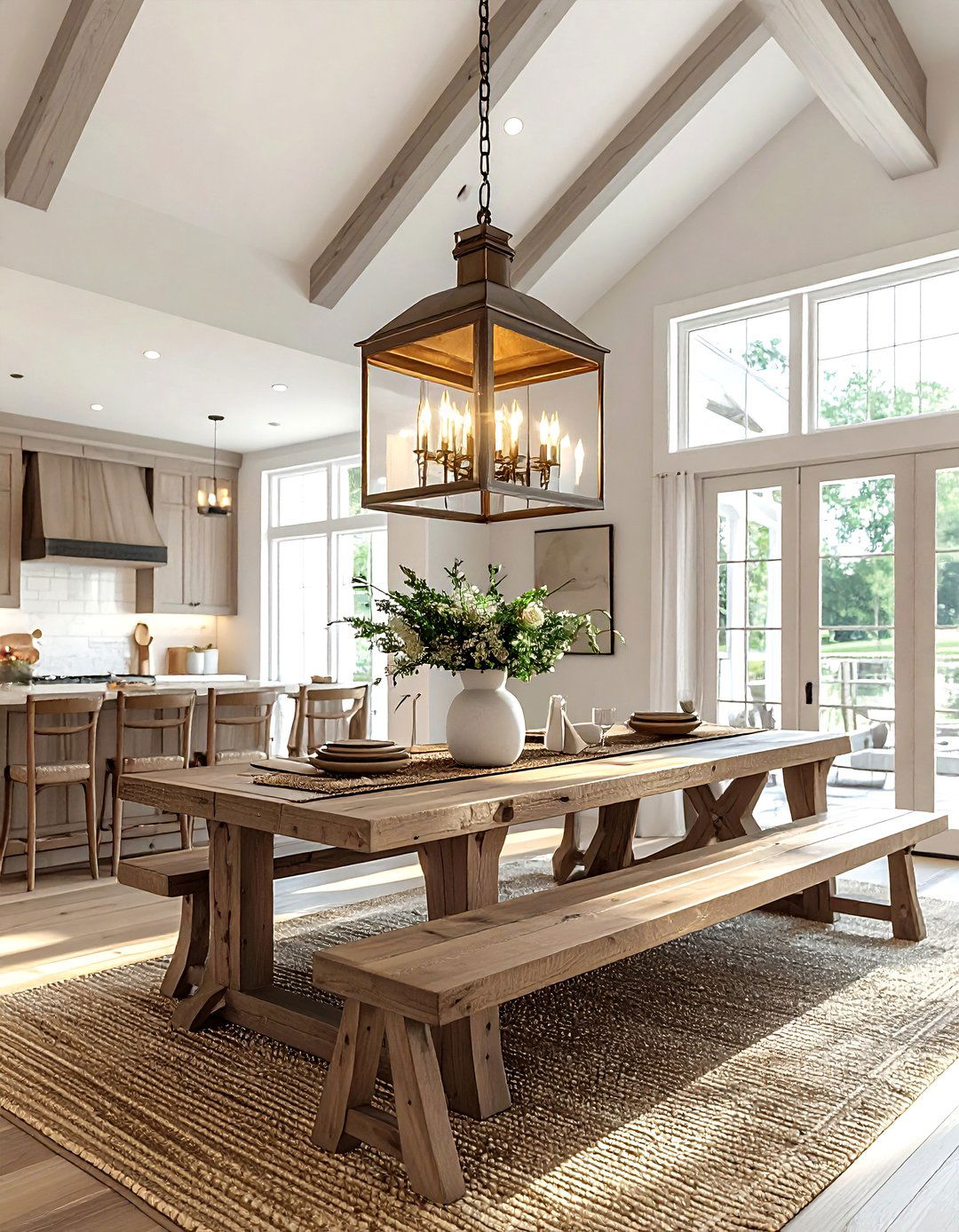 Large brass lantern light - 30 brass chandelier dining room ideas