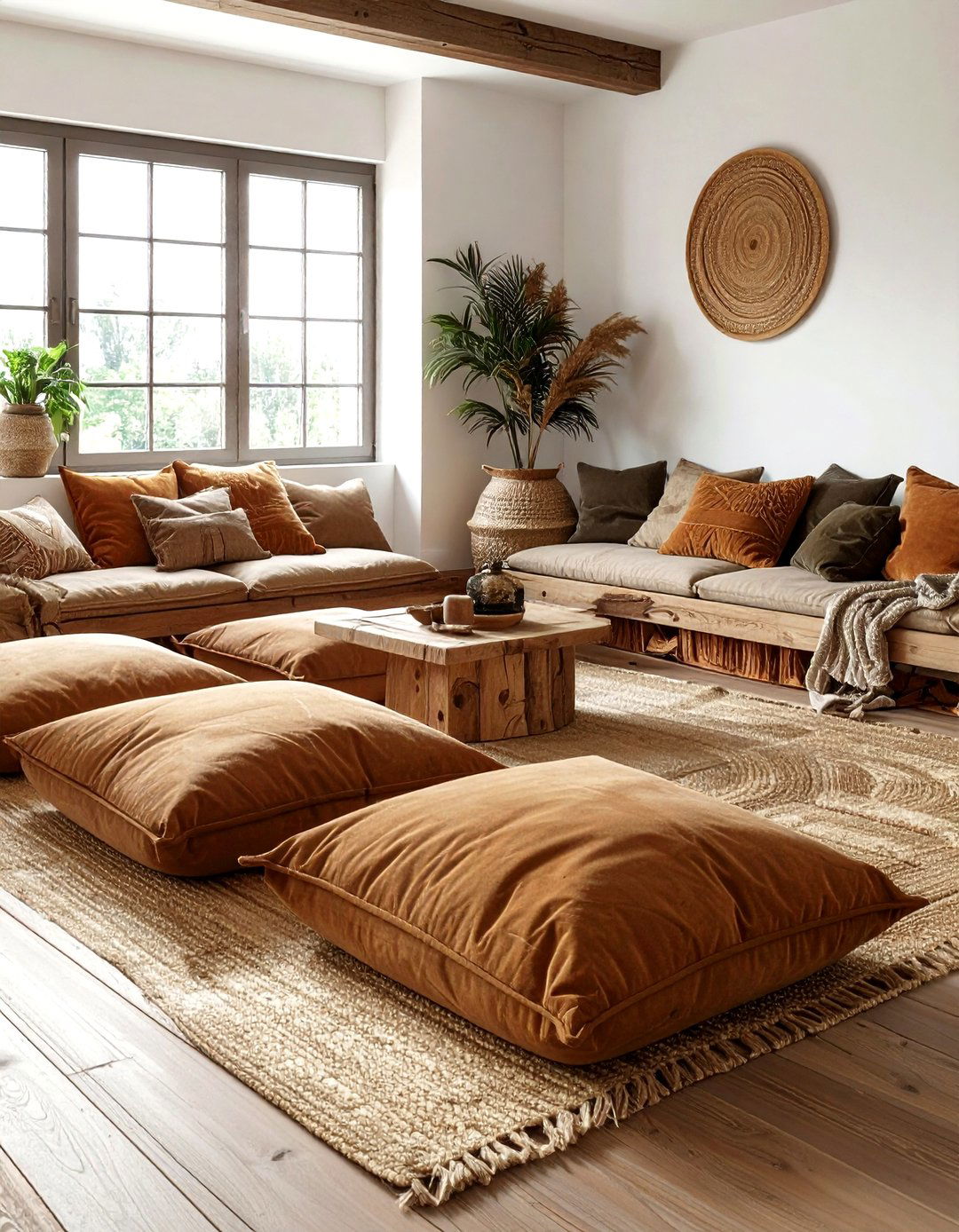 Large floor pillow seating - 30 living room bean bag ideas