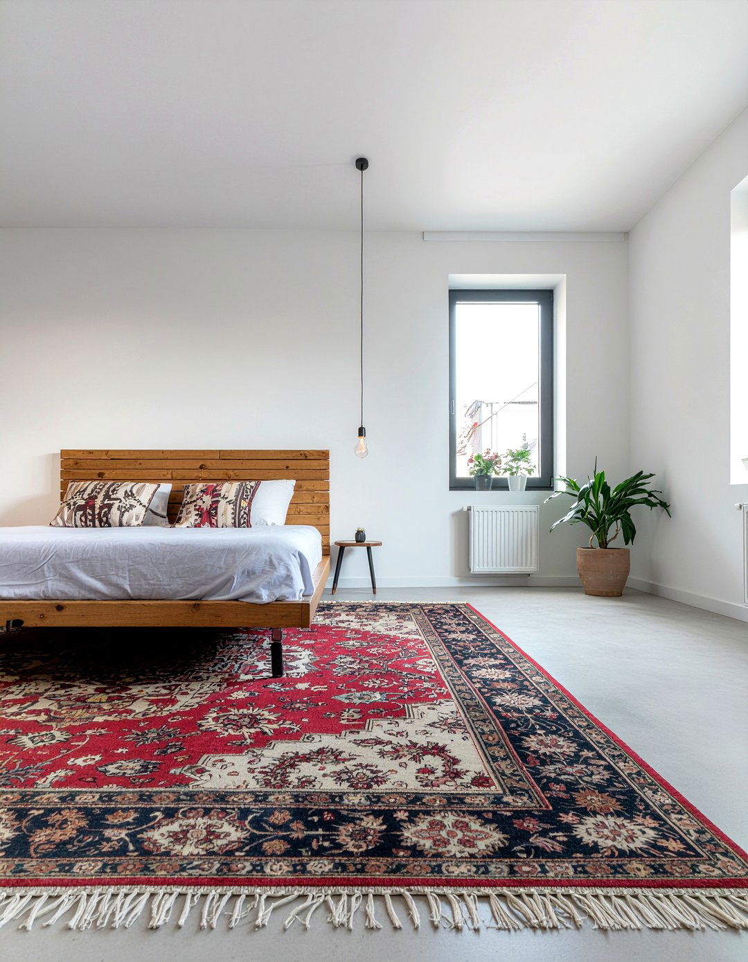 Large floor rug - 30 temporary bedroom ideas