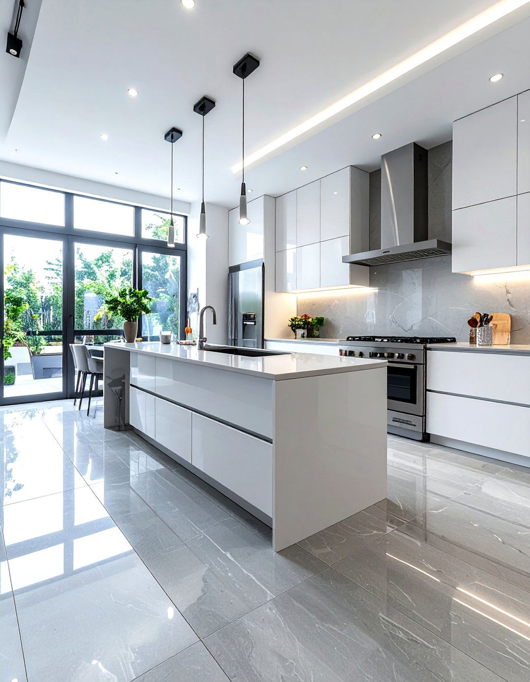 Large format floor tile kitchen - 30 ceramic tile floor kitchen ideas