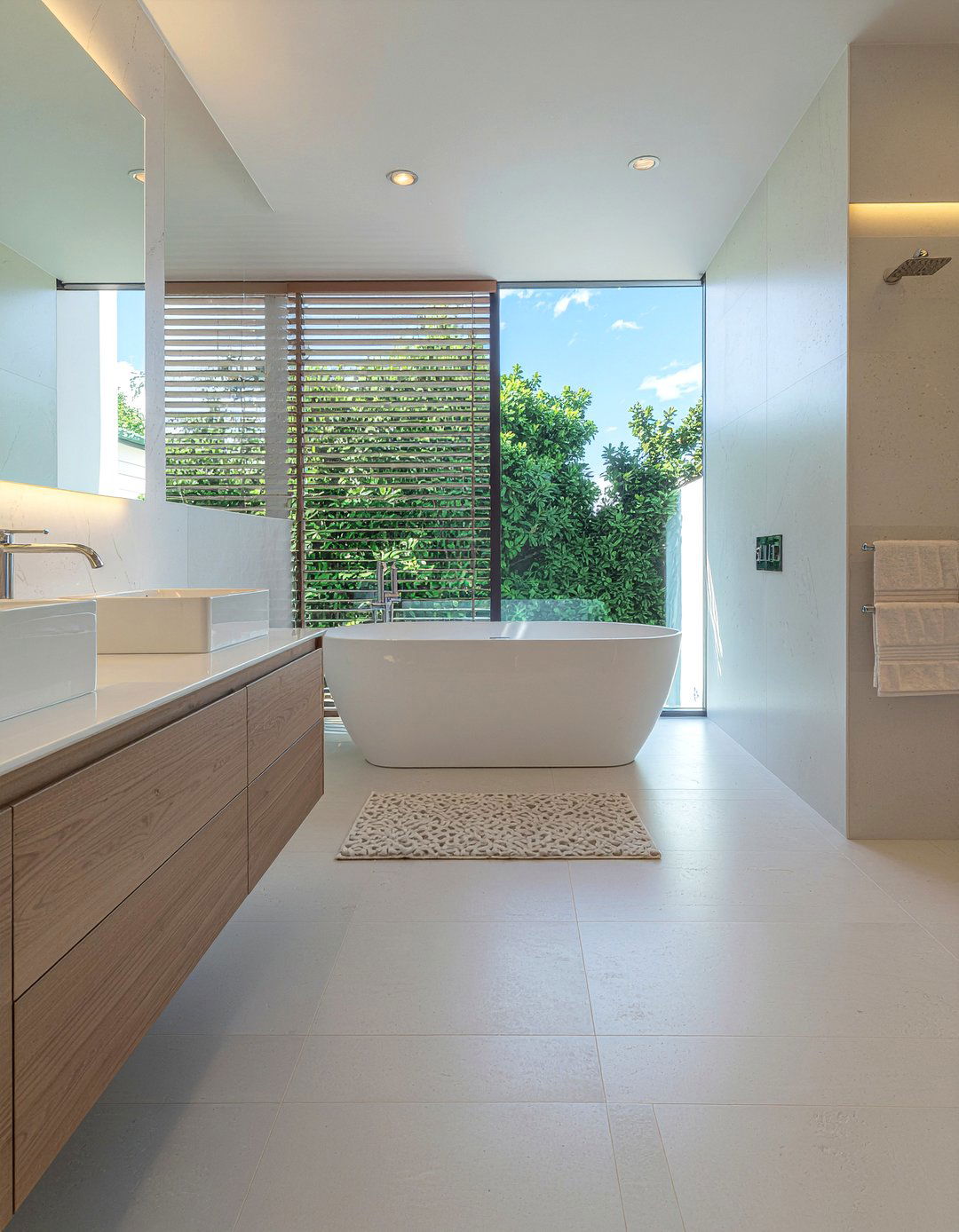 Large format limestone tile - 30 limestone tile bathroom ideas