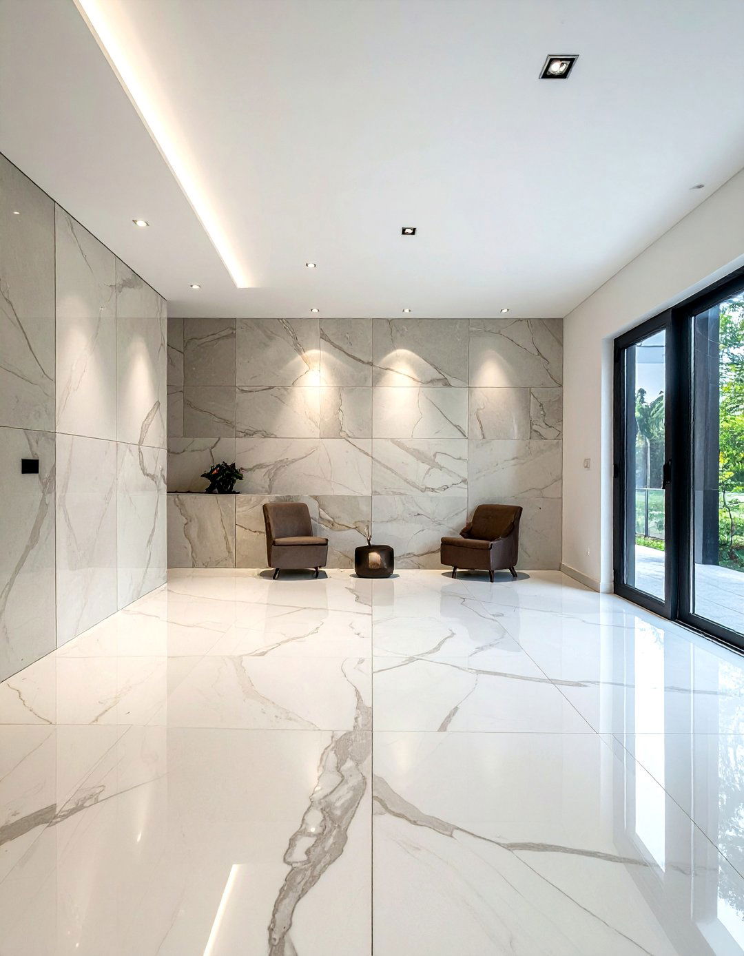 Large format porcelain slab - 30 dramatic bathroom ideas