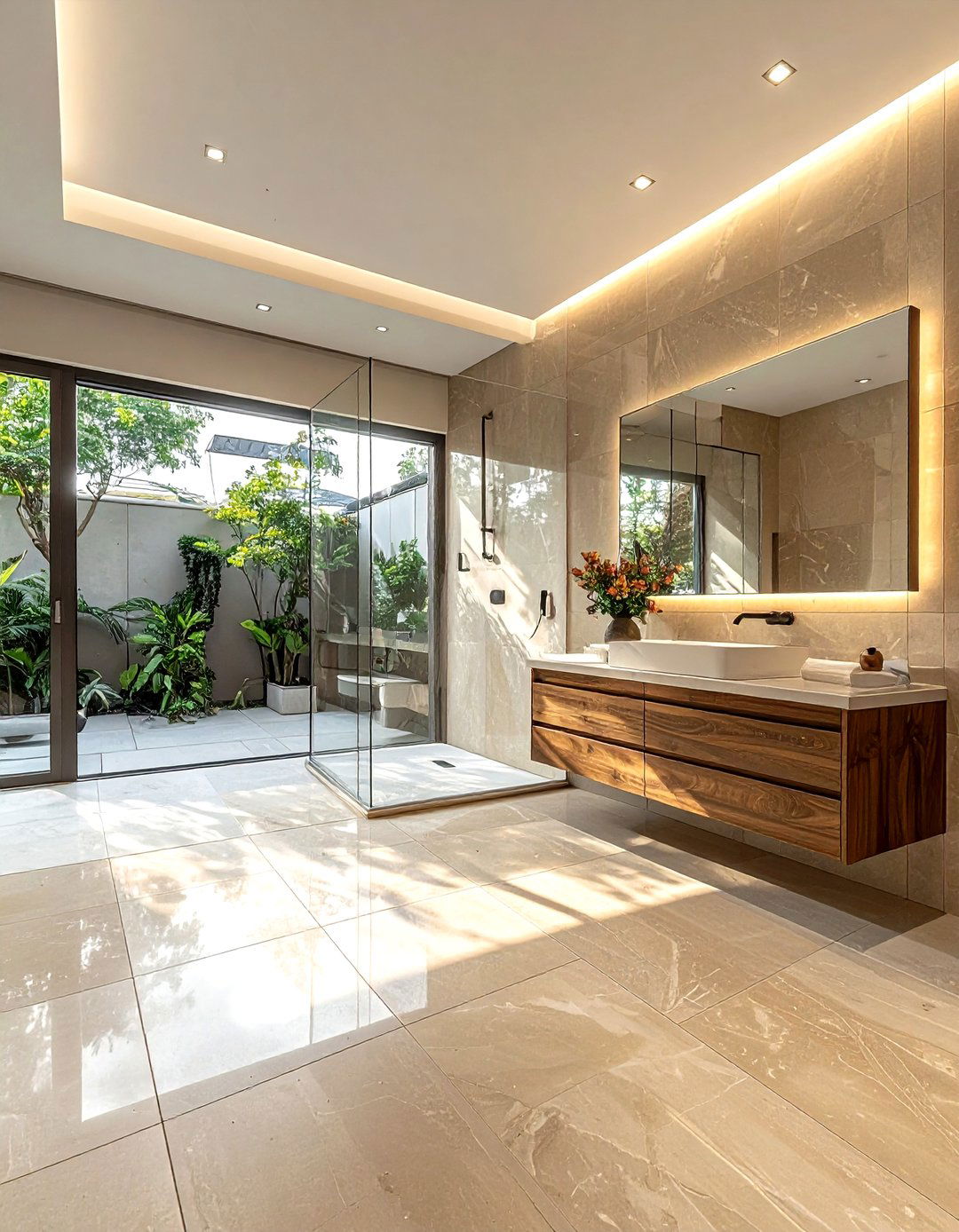 Large format porcelain tile - 30 sophisticated bathroom ideas