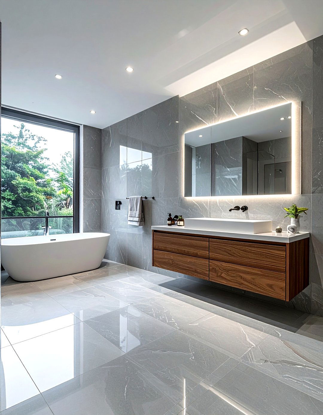 Large format porcelain tile bathroom - 30 porcelain tile bathroom ideas