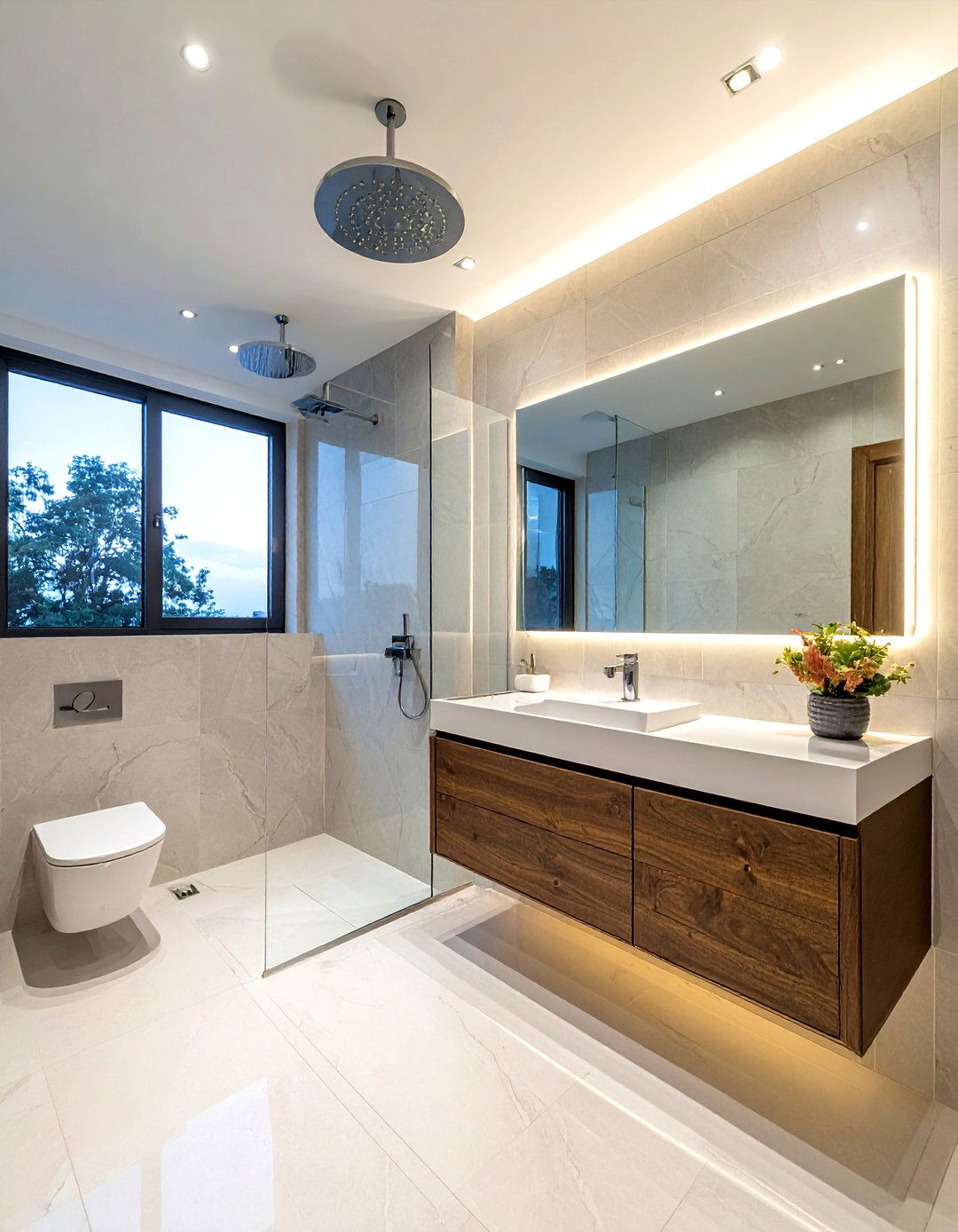 Large format porcelain tile - 30 bathroom wall tile ideas