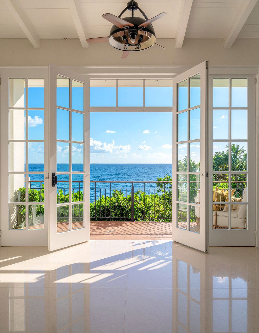 Large french doors - 30 British colonial living room ideas